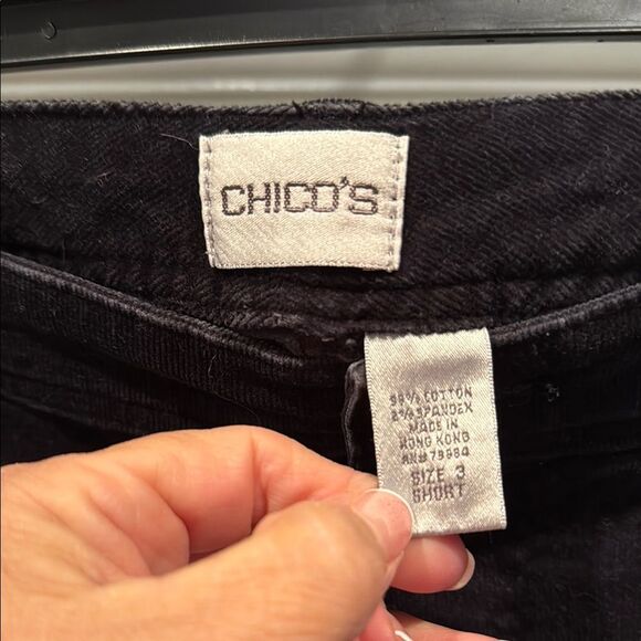 Chico's Classic Black Corduroy Pants size 16 short - Picture 2 of 7